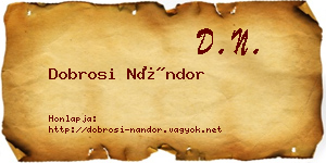 Dobrosi Nándor névjegykártya