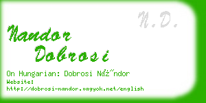 nandor dobrosi business card